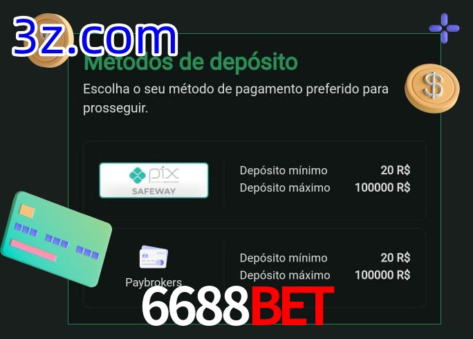O cassino 6688Bet oferece uma grande variedade de métodos de pagamento